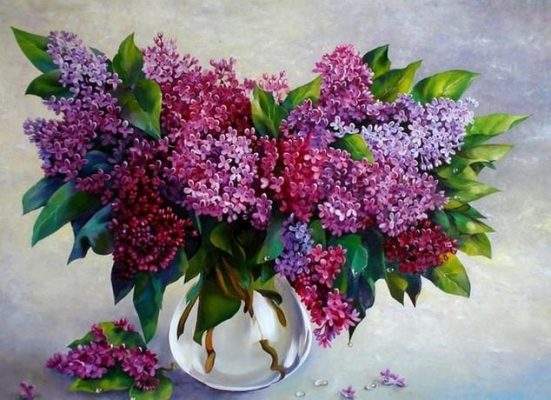 Purple Flowers  Flowers Paint By Numbers
