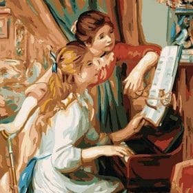 Girls At The Piano paint by numbers