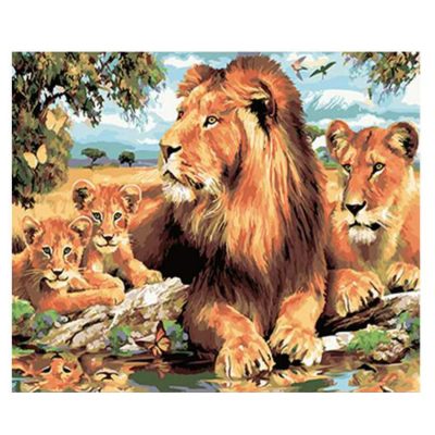 Lion Family paint by numbers