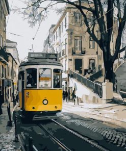 Lisbon Yellow bus paint by numbers