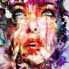 Abstract Splash Girl Portrait People Paint By Numbers