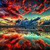 Red Clouds Landscape Paint By Numbers