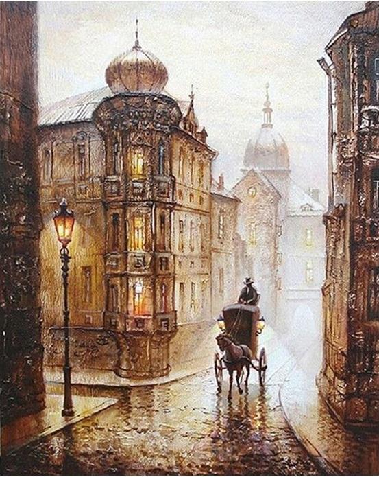 RUOPOTY-Frame-Painting-By-Numbers-Abstract-Vintage-Wall-Decor-Diy-Picture-Oil-Painting-On-Canvas-For Abstract Vintage City - DIY Paint By Numbers - Numeral Paint
