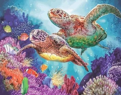 Turtle Family Paint By Numbers