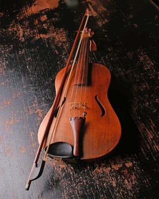 Brown Violin Paint By Numbers