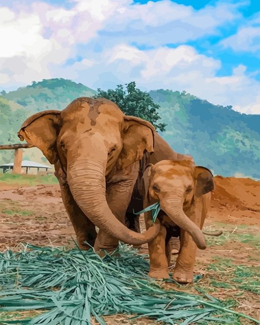 Elephants In Thailand Paint By Numbers