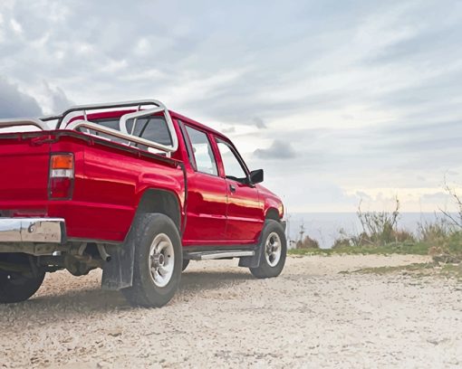 Red Pickup Paint By Numbers