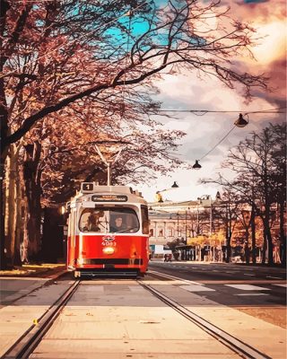 City Tram Paint By Numbers