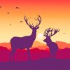 Deer Sunset Paint By Numbers