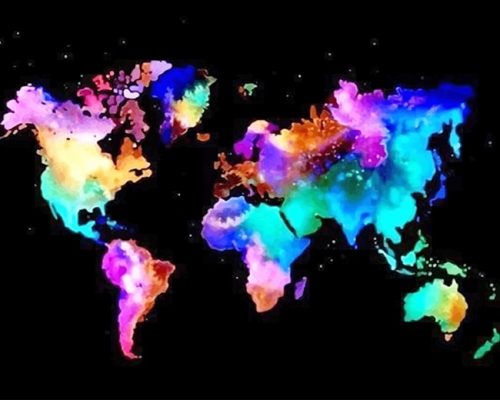 Colorful Map Paint By Numbers