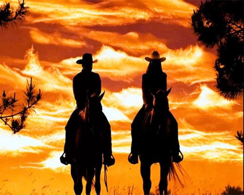 Cowgirl Silhouette Paint By Numbers