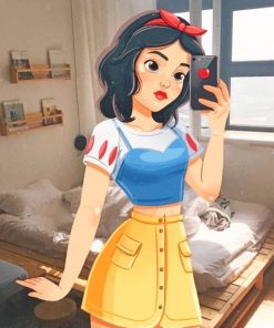 Snow White Mirror Selfie Paint By Numbers