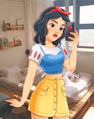 Snow White Mirror Selfie Paint By Numbers