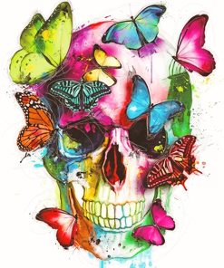 Skull And Butterflies Paint By Numbers