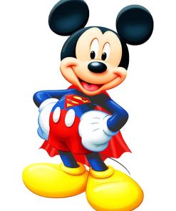 Superman Mickey Paint By Numbers