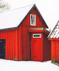 Barn Snow Paint By Numbers