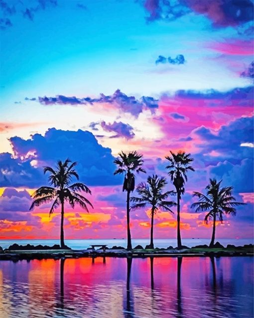 Sunset Palms Paint By Numbers