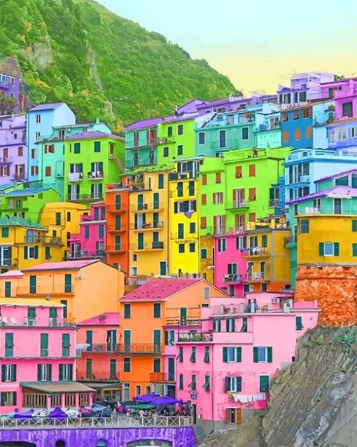 Colorful Cinque Terre Paint By Numbers