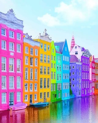 Colorful Buildings Paint By Numbers