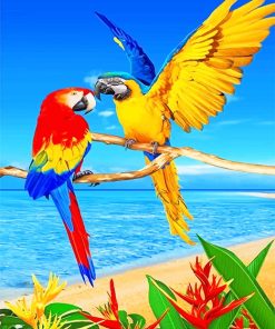 Colorful Parrots Paint By Numbers