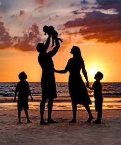 Family Silhouette Paint By Numbers