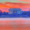 Lincoln Memorial Sunset Paint By Numbers