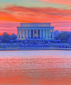 Lincoln Memorial Sunset Paint By Numbers