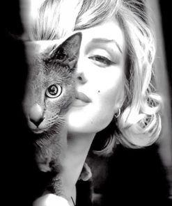 Marilyn Monroe With Cat Paint By Numbers