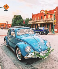 Blue Volkswagen Beetle Paint By Numbers