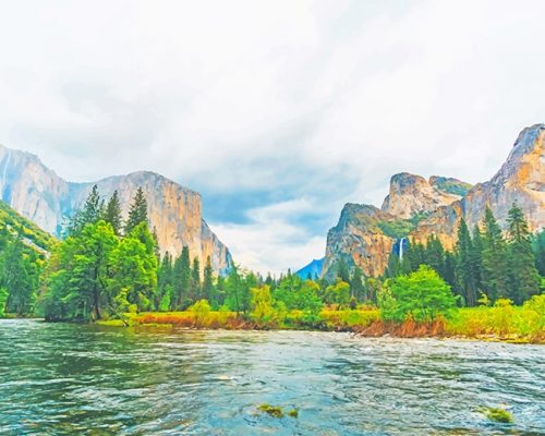 River Yosemite Paint By Numbers