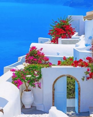 Santorini Mediterraneo Paint By Numbers