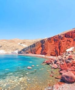 Santorini Beach Paint By Numbers