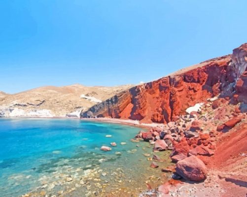 Santorini Beach Paint By Numbers