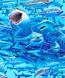 Sharks Frenzy Paint By Numbers