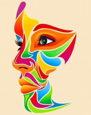 Colorful Face Art paint by numbers