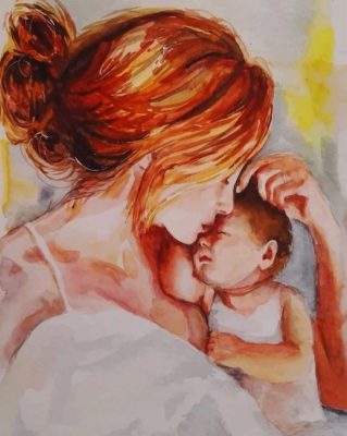 Mom And Her Baby paint by numbers