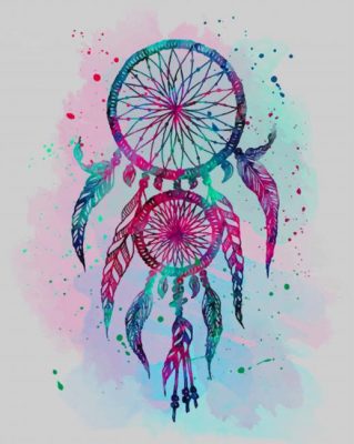 Watercolor Dream Catcher paint by number