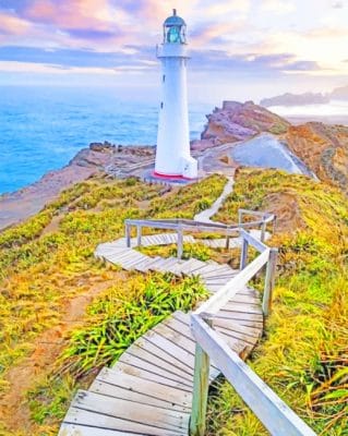 Castle Lighthouse New Zealand paint by numbers