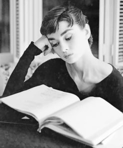 Audrey Hepburn Reading Book paint by numbers