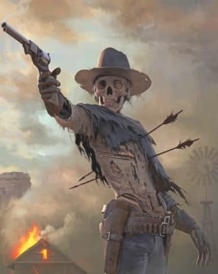 Gunslinger Skull Paint by numbers