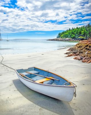 Ocean View With Boat paint by numbers