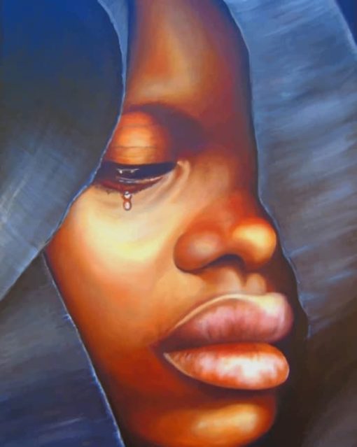 Sad African Girl paint by numbers