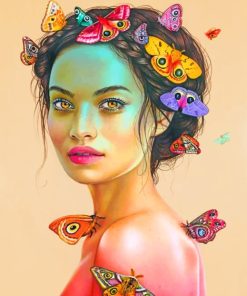 Woman And Butterflies paint by numbers