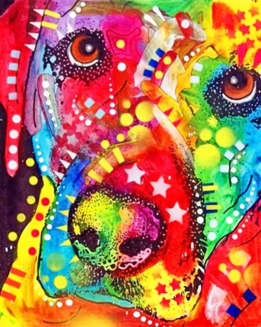 Abstract Colorful Dog Paint by numbers