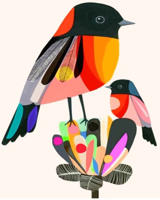 Colorful Birds paint by numbers