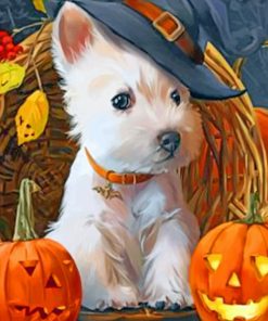 Halloween Dogv paint by numbers