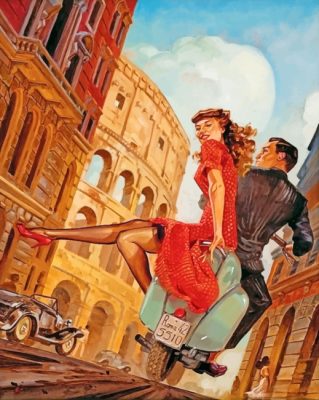 Vintage Couple In Rome paint by numbers