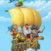 Cartoon pirate ship paint by numbers