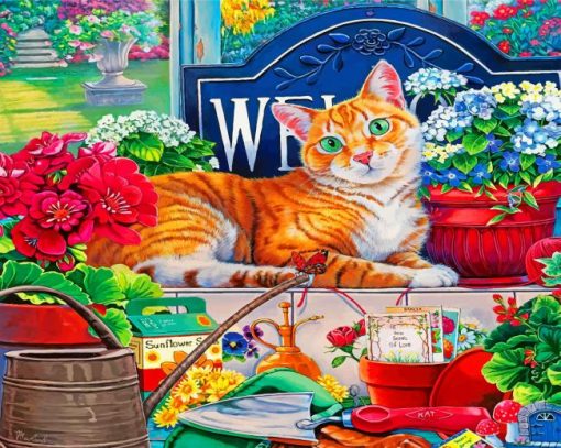 Cute Orange Cat Paint by numbers