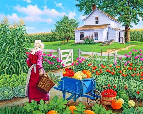 Farmer Woman Paint by numbers